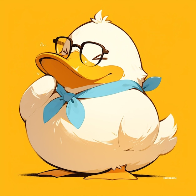 Vector a diligent duck accountant cartoon style