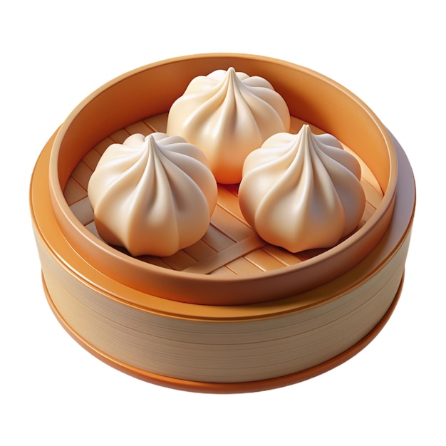 dim sum in a bamboo steamer