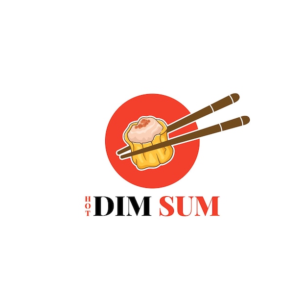 Dim sum chinese dumpling hand drawn logo