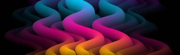Dimensional gradient shape element for design, abstract colorful fluid vector background, flowing 3D wave, color dynamic motion layout.