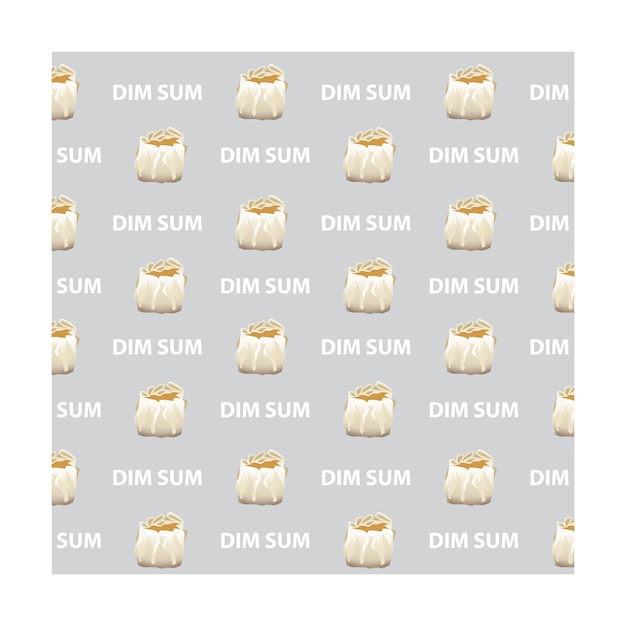 Vector dimsum siomay illustration background and dimsum text in gray