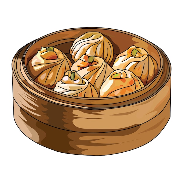 Vettore illustrazione vettoriale dimsum.