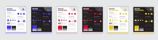 Vector din a4 brand guidelines poster layout set, simple style and modern layout brand style