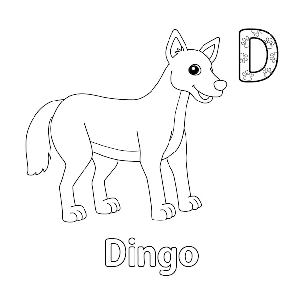 Dingo Alphabet ABC Coloring Page D