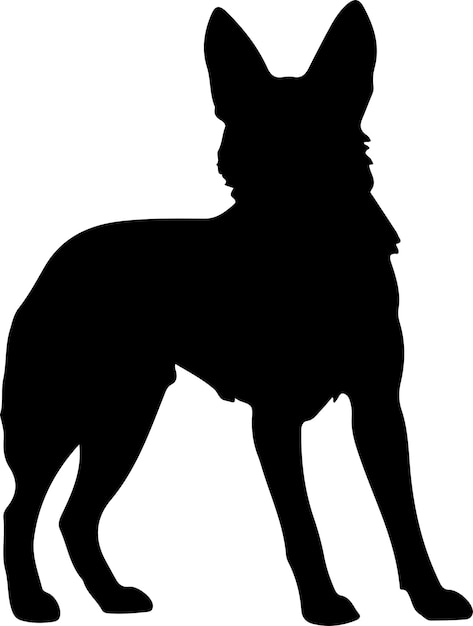 dingo black silhouette with transparent background