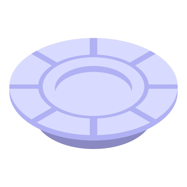 Вектор Иконка обеденной тарелки изометрическая иконка вектора обеденной тарелки для веб-дизайна выделена на белом фоне