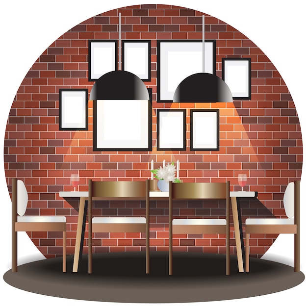 Vector dining room elevation set