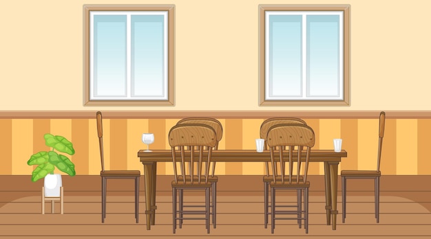 Interior design della sala da pranzo con mobili