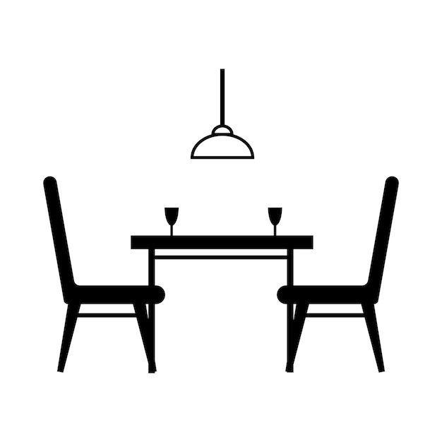 Vector dining table set icon