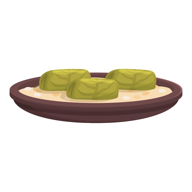 Dinner dolma icon cartoon vector Leaf food Dish cooking