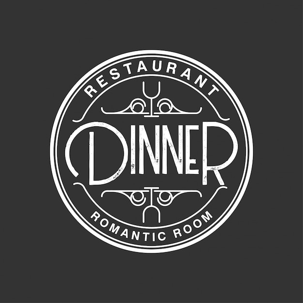 Vector dinner logo vintage