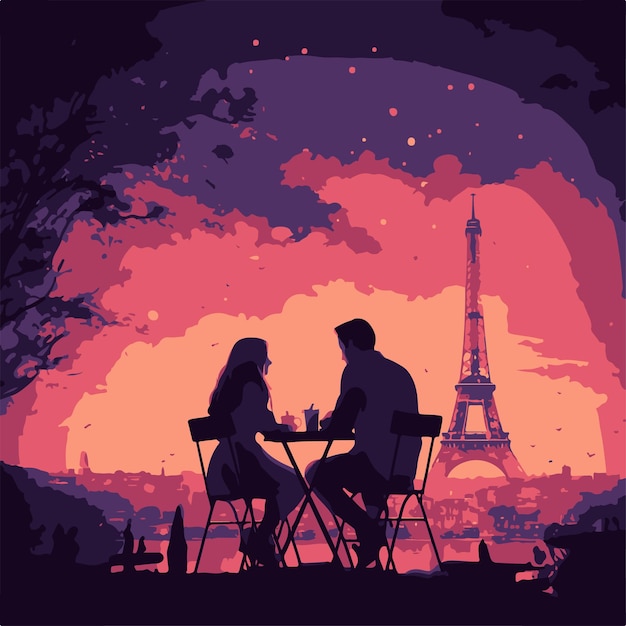 Vettore cena a parigi .