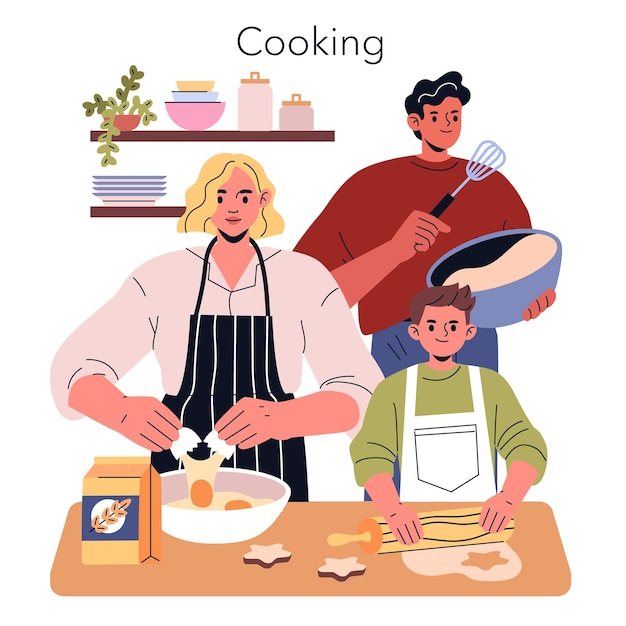 Dinner Party Flat Vector Illustratie