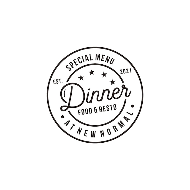 Menu speciale per la cena elementi del logo vintage retrò concept