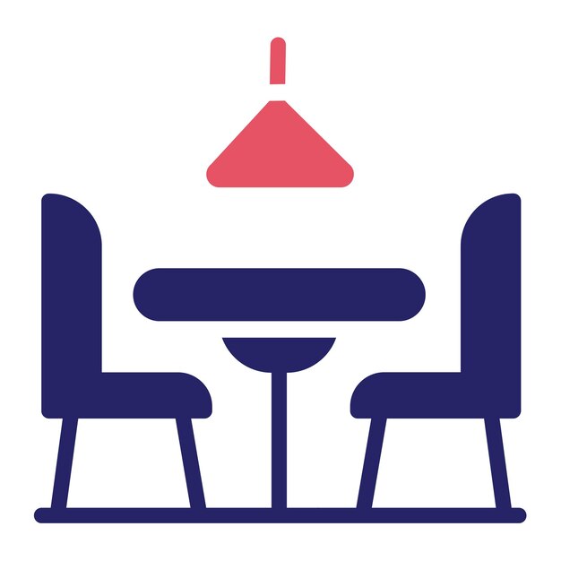 Vector dinner table vector icon illustration of restaurant iconset