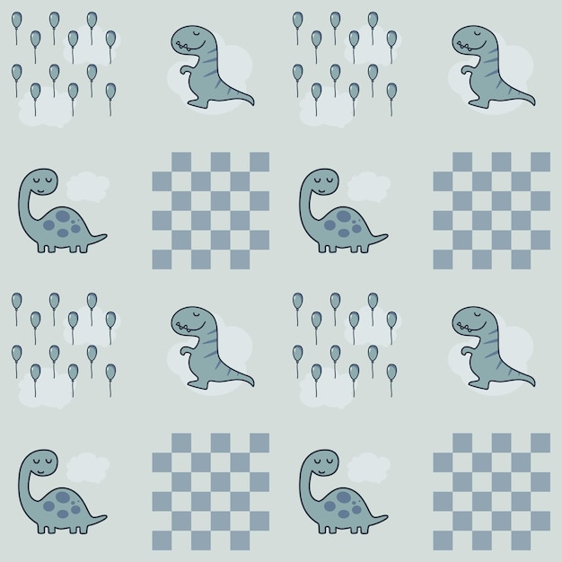 dino and baloon kids pattern