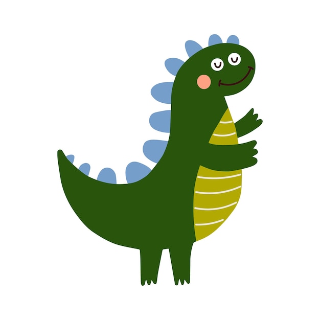 Dino cute vector illustration scandinavian art doodle style