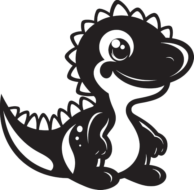 Dino Hug Delight Zwart Vector Icon Adorable Dino Joy Leuk Zwart Logo Icon