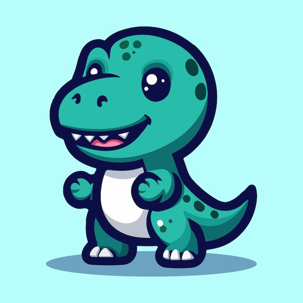 Vector dino mascot logo design vector illustration