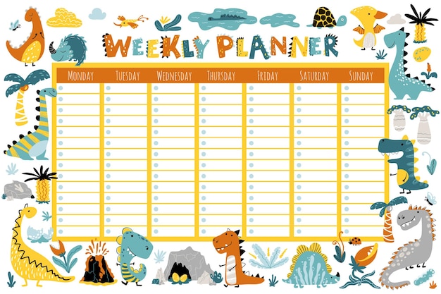 Dino planner per una settimana