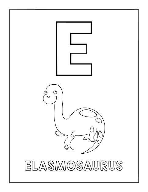 Vector dinosaur alphabet abc coloring pages illustration