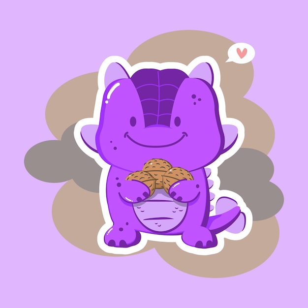 Dinosaur Ankylosaurus With Walnut Vector