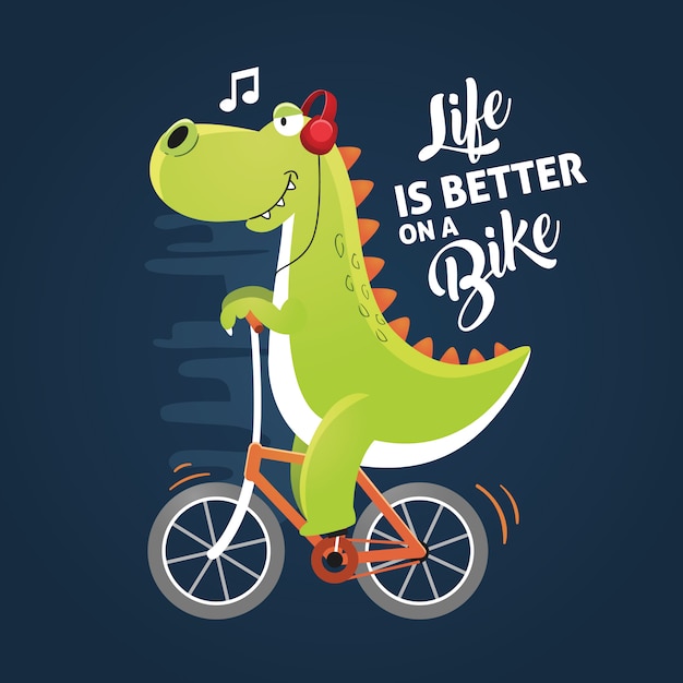 Dinosaur on a bicycle