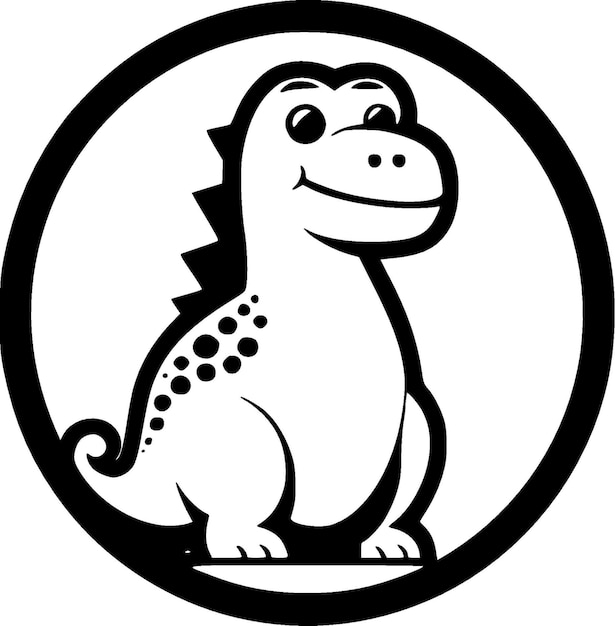 Dinosaur Black and White Vector illustration