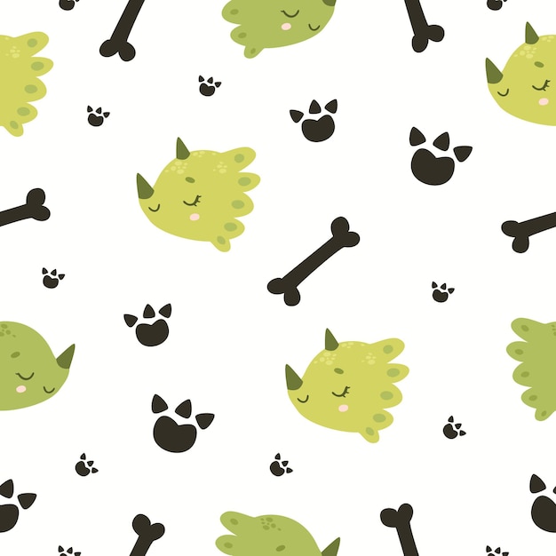 dinosaur and bones seamless pattern ready to print