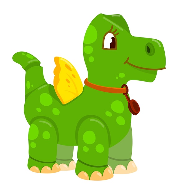 Вектор Динозавр мультипликационный персонаж. милый динозавр. мягкая игрушка для детей