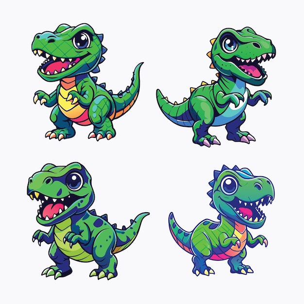 Vector dinosaur cartoon illustration vector