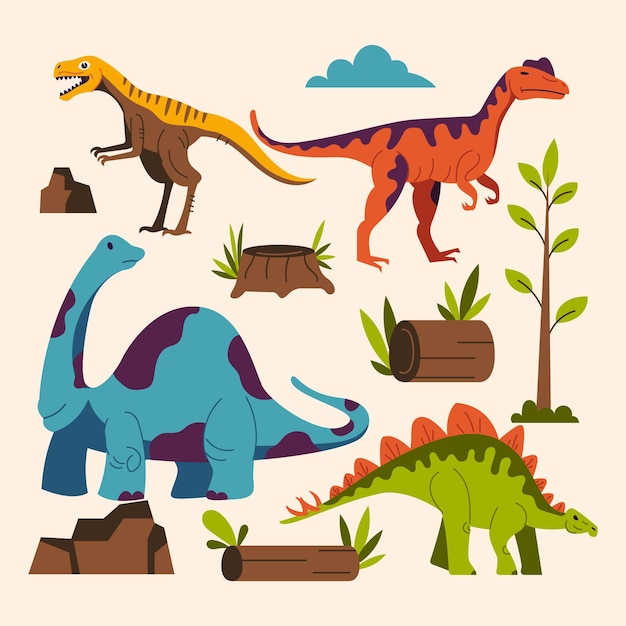 Вектор Коллекция динозавров