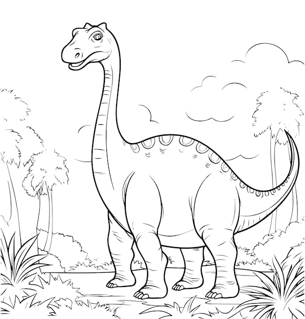 Dinosaur coloring page for kids