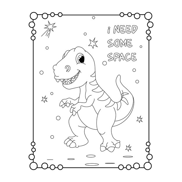 Vector dinosaur coloring page for kids