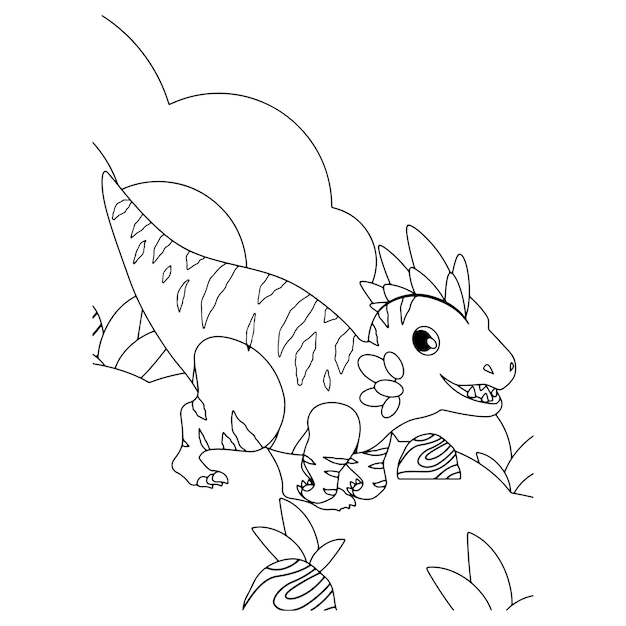 Dinosaur coloring pages for kids premium vector