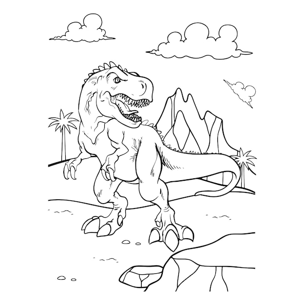 Dinosaur coloring pages for kids printable