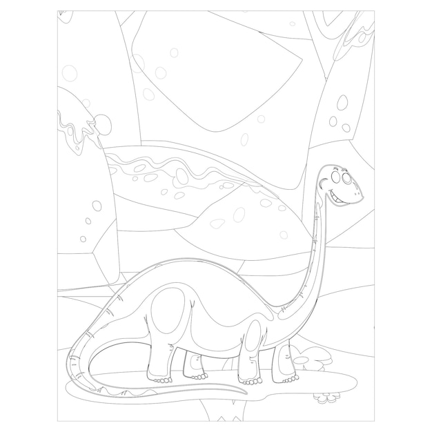 Vettore disegni da colorare di dinosauri per bambini