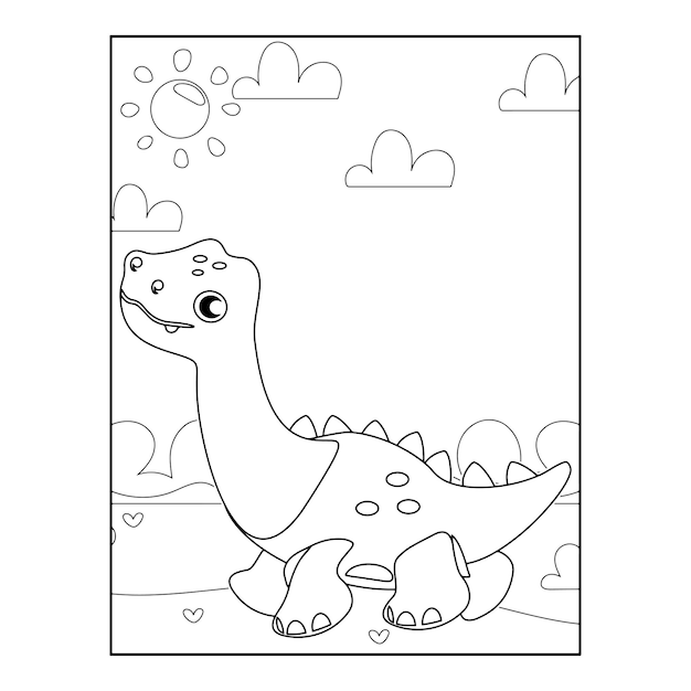 Vector dinosaur coloring pages