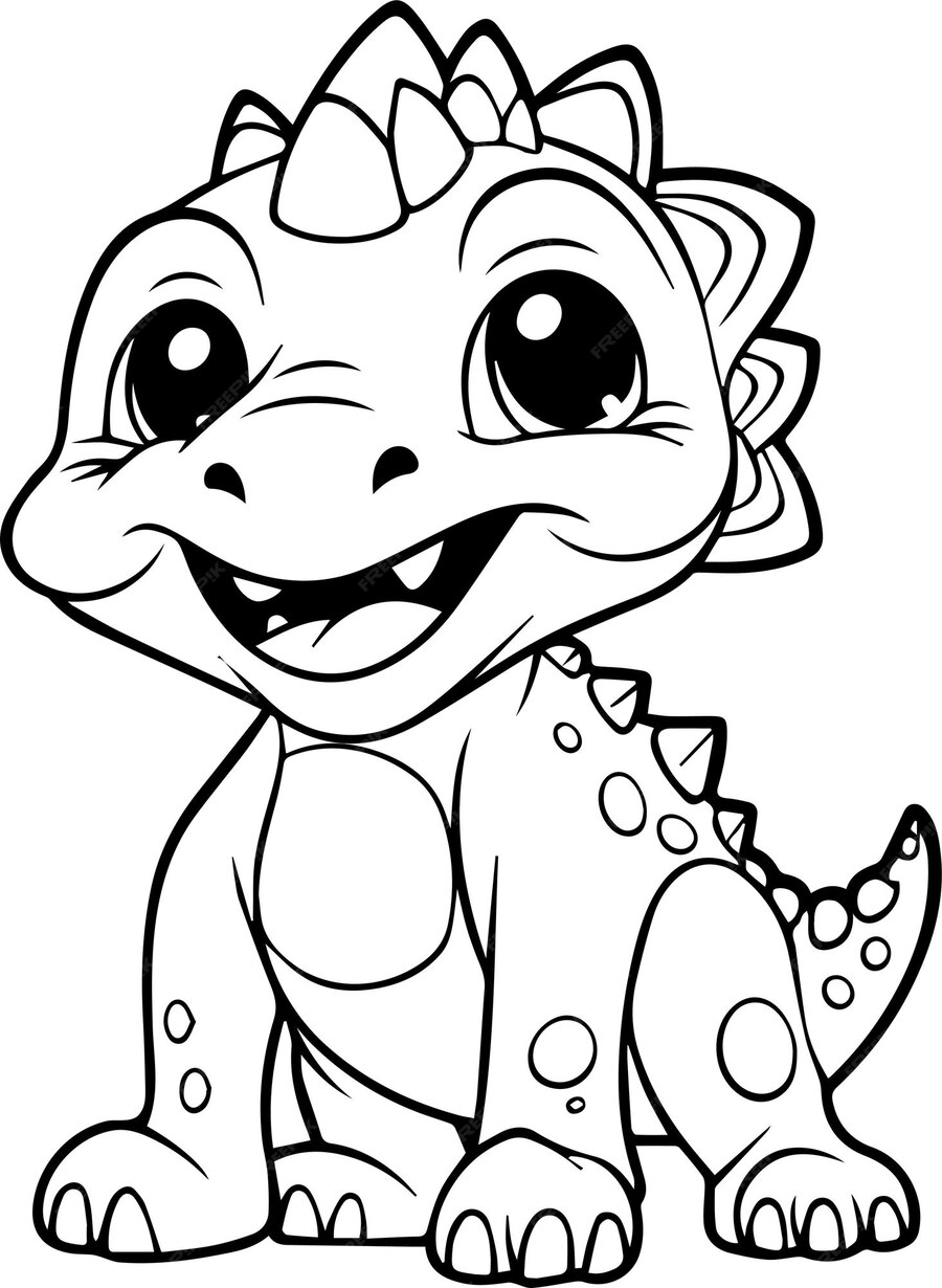 Premium Vector | Dinosaur colouring book for kids vector illustration