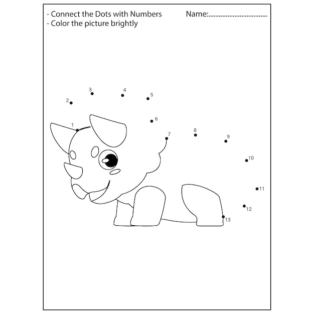 Dinosaur Connect the dots kindergarten activities