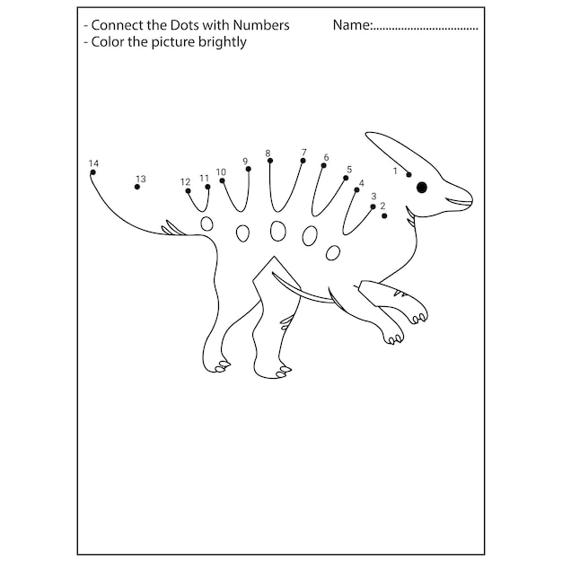 Dinosaur connect the dots kindergarten activities