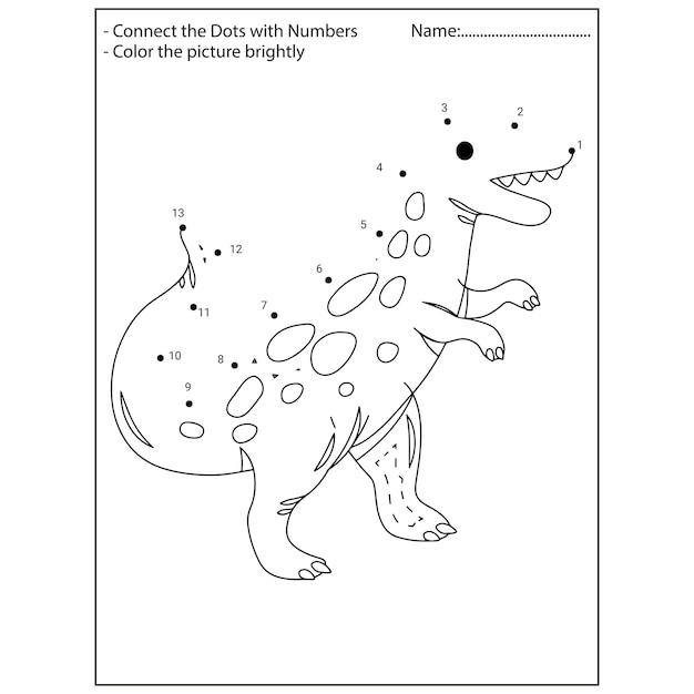 Dinosaur connect the dots kindergarten activities