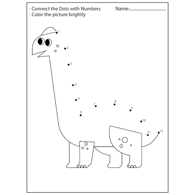 Dinosaur Connect the dots kindergarten activities