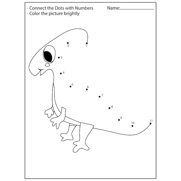 Dinosaur Connect the dots kleuterschoolactiviteiten