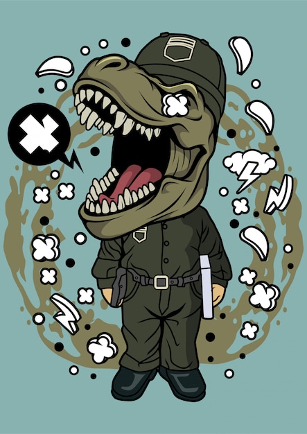 dinosaur courier illustration