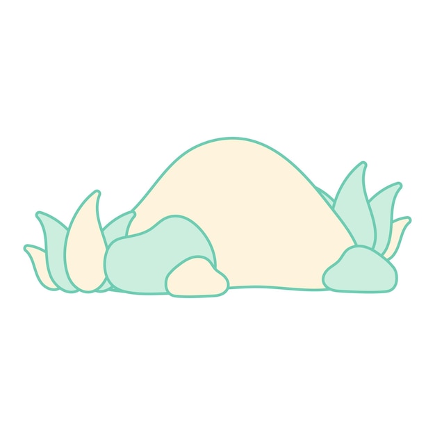 Dinosaur cute characters Green grass icon