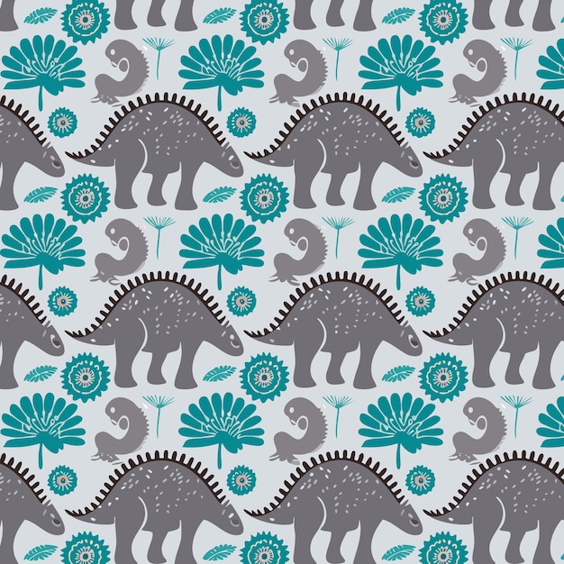 Vector dinosaur dino pattern vector