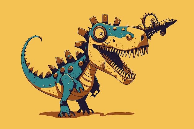 Динозавр динозавр плоская векторная иллюстрация