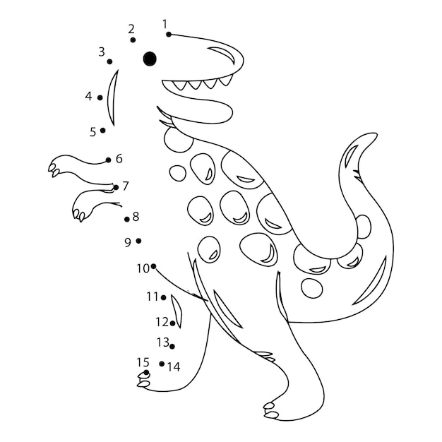 Dinosaur dot to dot for kids