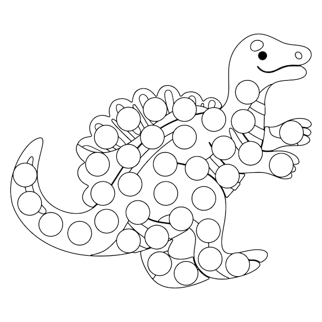 Dinosaur dot marker coloring pages for kids premium vector